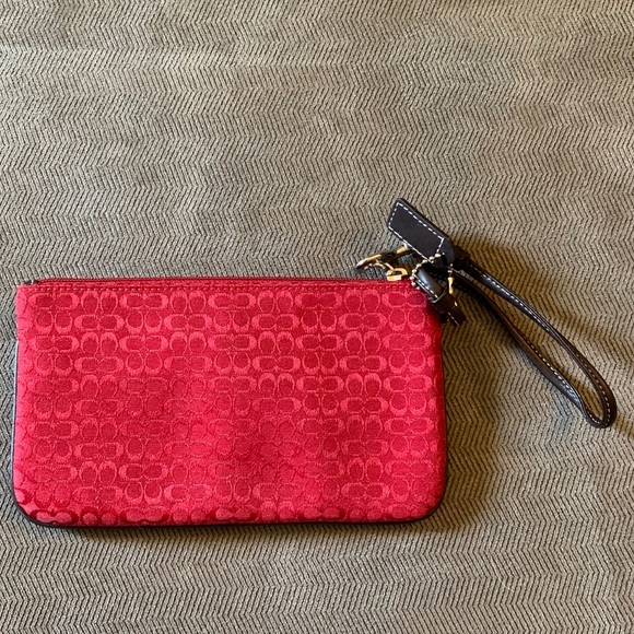 Red and black Coach wristlet - Picture 2 of 5